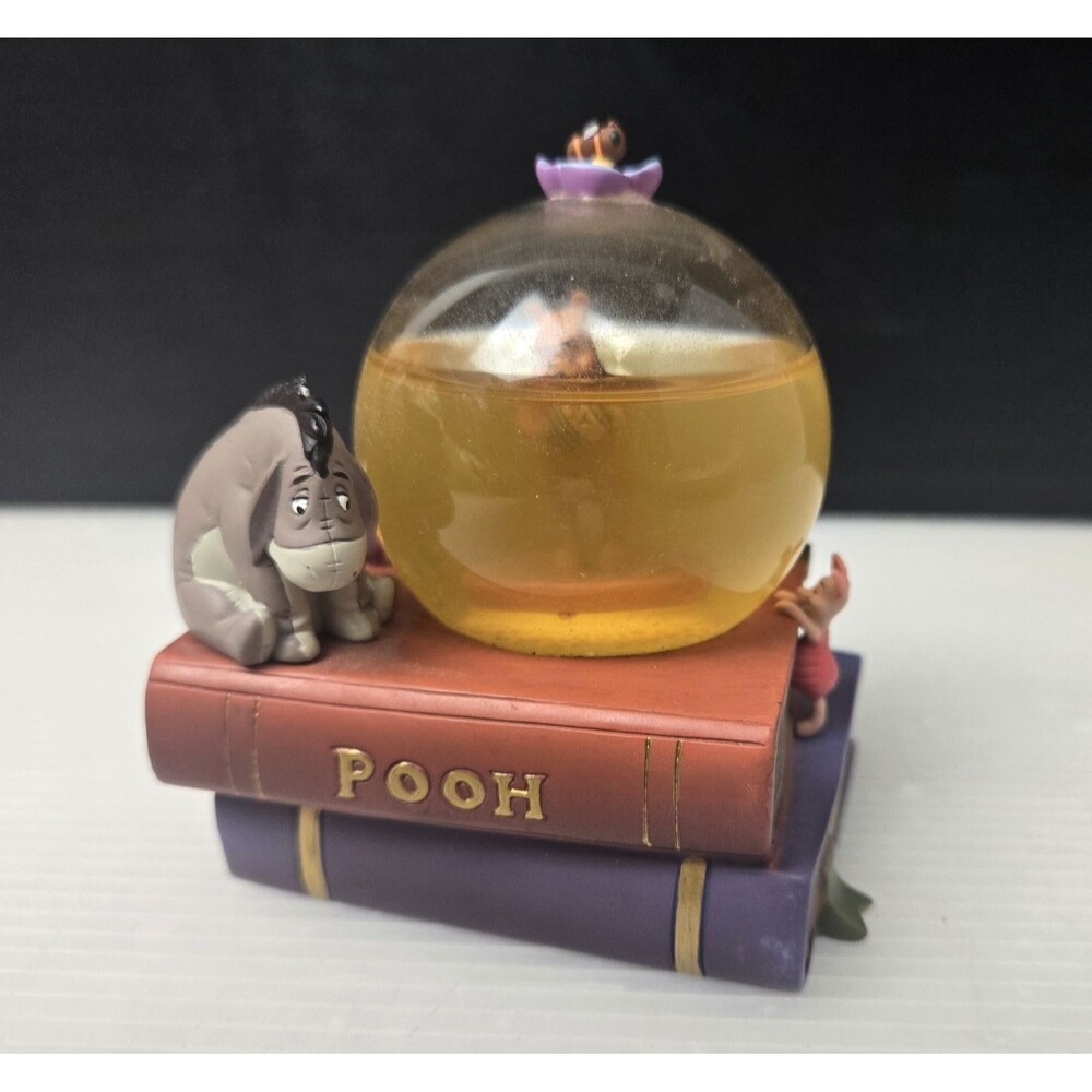 Disney Store Winnie The Pooh Stacked Books Mini Snow Globe Eeyore Piglet Bee